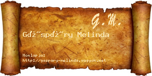 Gáspáry Melinda névjegykártya